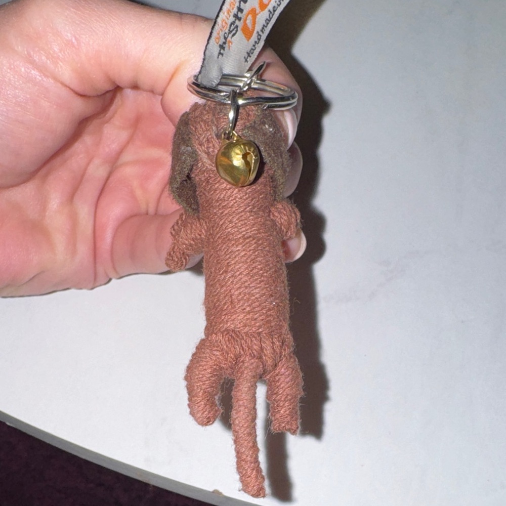 Brown Dachshund Weiner Dog Keychain Original String Doll Doc Handmade Thailand - Picture 5 of 6